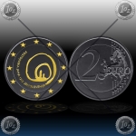 2 EVRO SLOVENIJA 2013 "POSTOJNSKA JAMA" Black Rhodium + 24k Gold 2 EVRO SLOVENIJA 2013 "POSTOJNSKA JAMA" Black Rhodium + 24k Gold